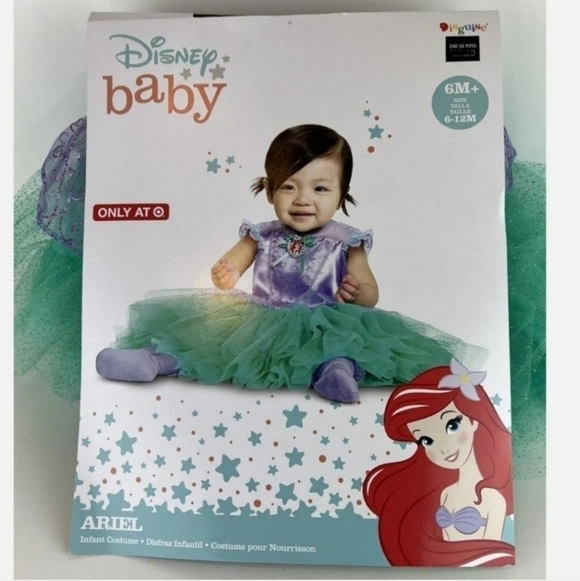 NWT Disney Baby Ariel The Little Mermaid Halloween Costume Cosplay 6-12M New - Picture 1 of 9